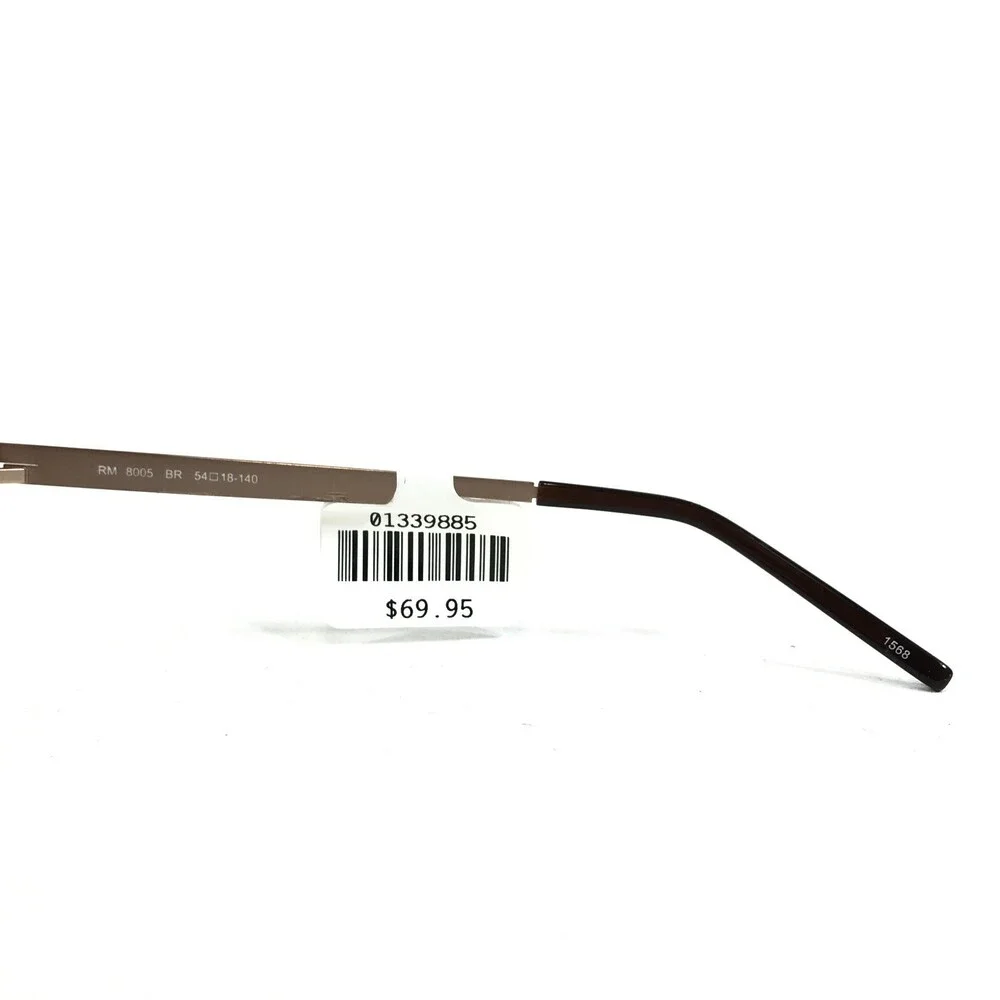 Robert Mitchel Eyeglasses Frames RM 8005 BR Brown Rectangular Gold 54-18-140